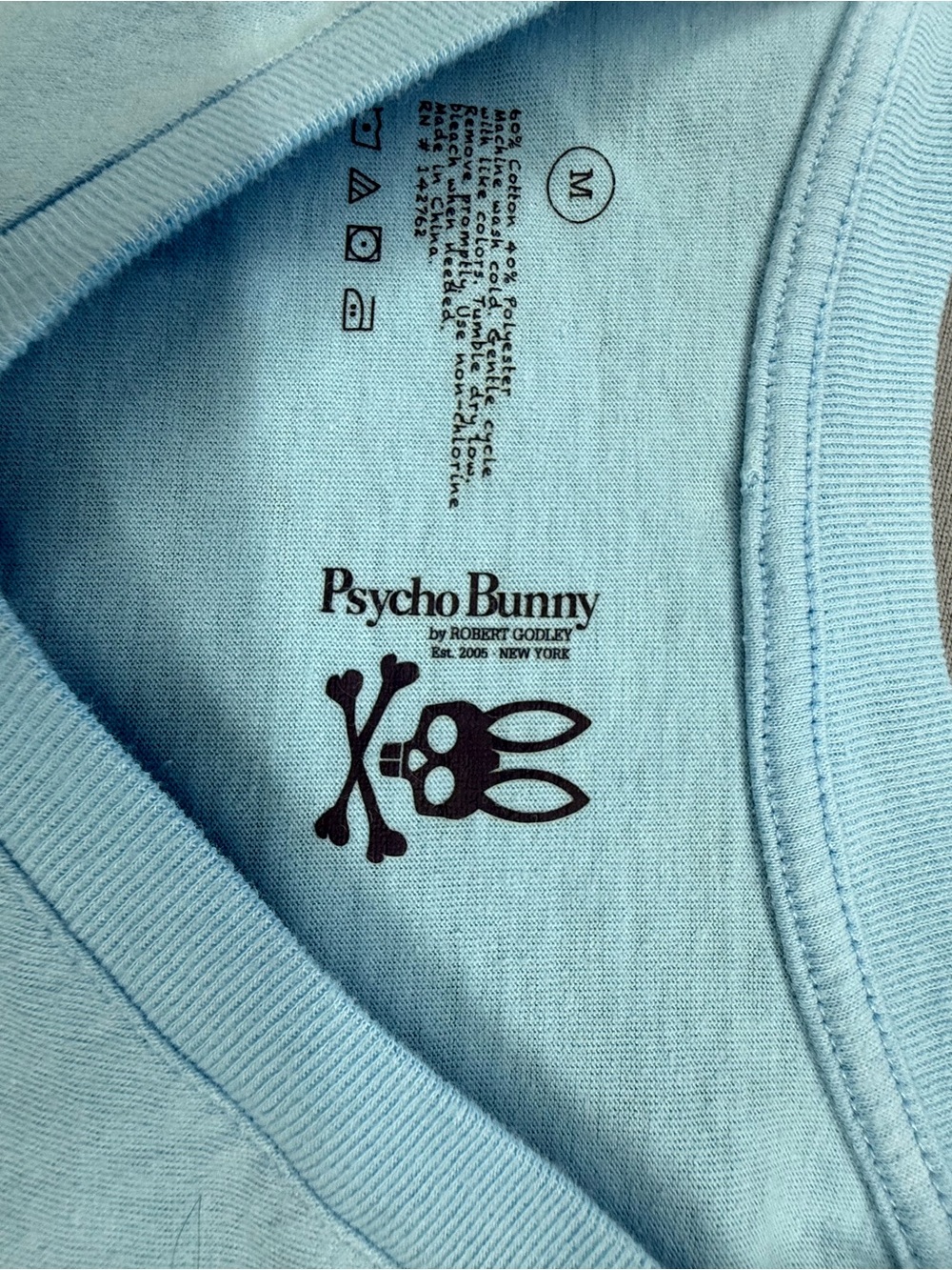 Psycho Bunny t-shirts. 2 Men's Light Blue and Gray - Picture 4 of 8